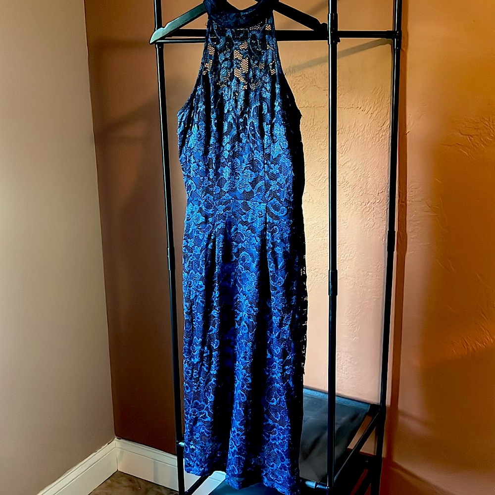 A navy blue lace dress by almost famous. Size medium
